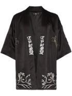 Edward Crutchley Embroidered Kimono Jacket - Black