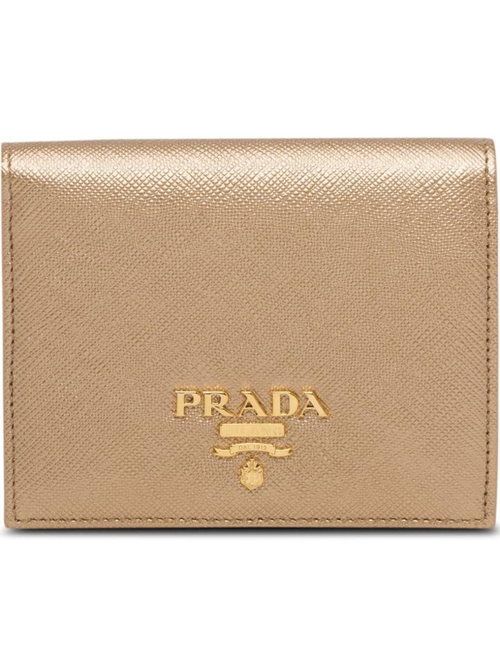 Prada Small Leather Wallet - Metallic
