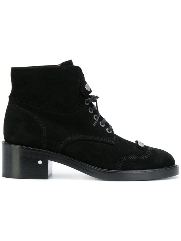 Laurence Dacade Lace-up Ankle Boots With Silver-tone Embellishment -