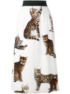 Dolce & Gabbana Cat Print A-line Skirt