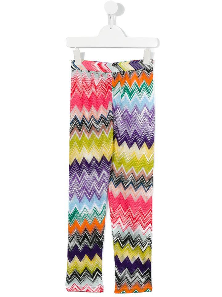 Missoni Kids Zig Zap Pattern Leggings, Girl's, Size: 10 Yrs