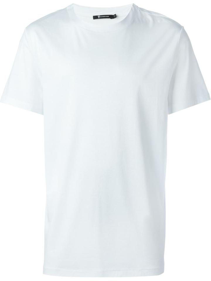 T By Alexander Wang Round Neck T-shirt, Men's, Size: L, White, Cotton