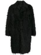 Prada Faux-fur Midi Coat - Black