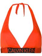 Calvin Klein Logo Waistband Bikini Top - Orange