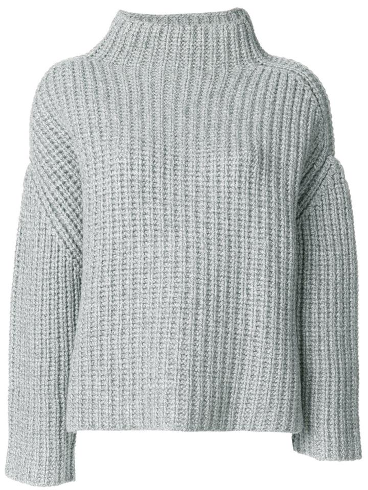 Eudon Choi Mock Neck Ribbed Jumper - Grey