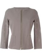 Herno Perforated Sleeves Jacket, Women's, Size: 48, Grey, Polyamide/spandex/elastane