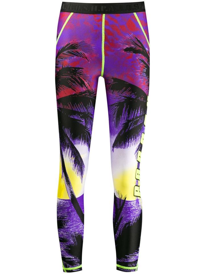 P.a.r.o.s.h. Palm Tree Printed Leggings - Black