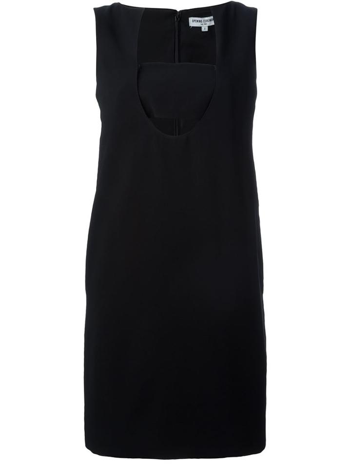Opening Ceremony Deep U Neckline Dress, Women's, Size: 4, Black, Polyester