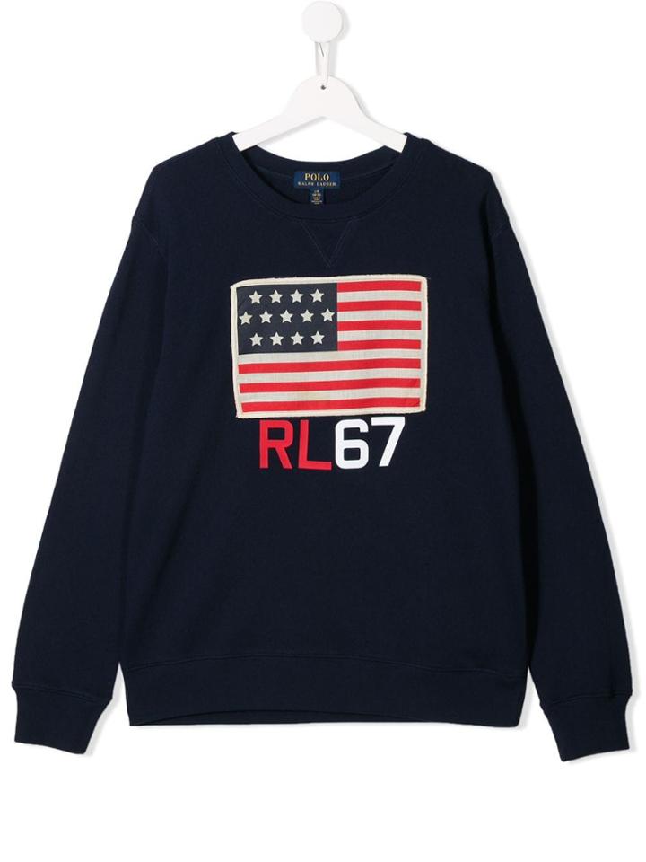Ralph Lauren Kids Contrast Logo Sweatshirt - Blue