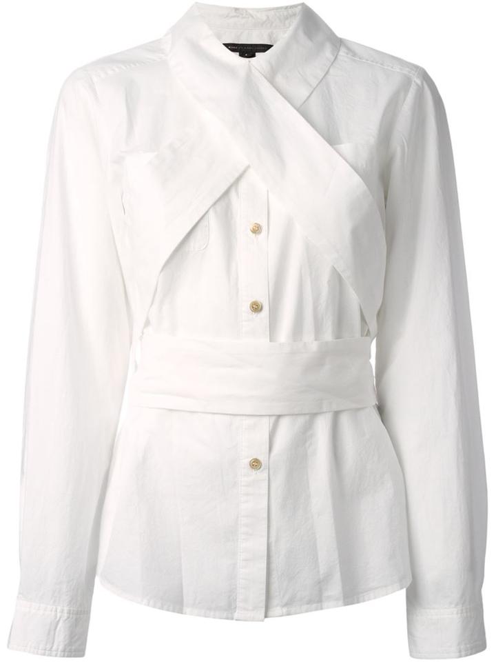 Marc By Marc Jacobs Crisscross Strap Detail Shirt, Women's, Size: S, White, Cotton