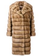 Liska Riki Fur Coat - Nude & Neutrals