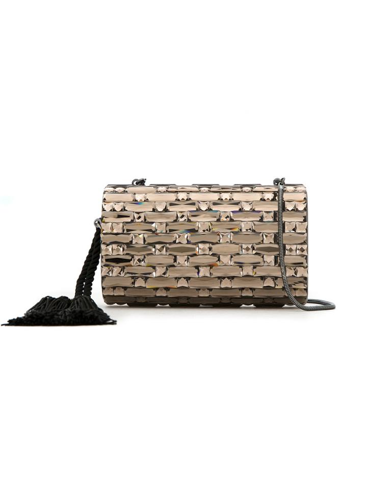 Isla Crystal Clutch - Brown