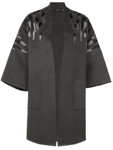 Natori Felted Oversized Coat - Grey