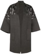 Natori Felted Oversized Coat - Grey
