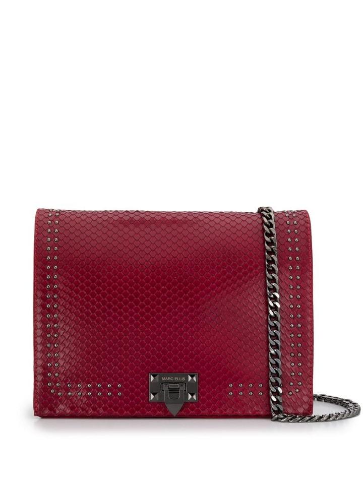 Marc Ellis Snakeskin Effect Shoulder Bag - Red