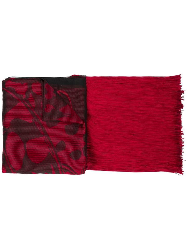 Alexander Mcqueen Fringed Scarf - Red