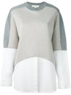 Stella Mccartney Panelled Sweatshirt, Women's, Size: 38, Grey, Cotton/polyamide