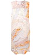 Emilio Pucci Sangallo Embroidered Acapulco Print Dress - Neutrals
