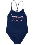 Mc2 Saint Barth Kids Teen Embroidered Swimsuit - Blue