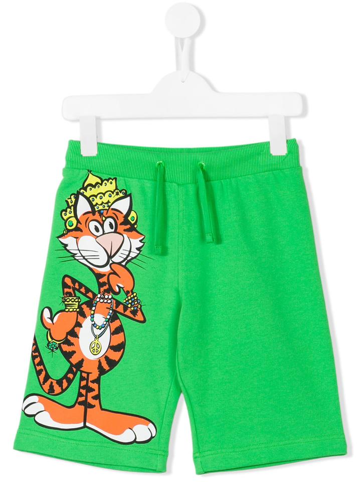 Moschino Kids Tiger Print Shorts, Boy's, Size: 8 Yrs, Green