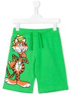 Moschino Kids Tiger Print Shorts, Boy's, Size: 8 Yrs, Green