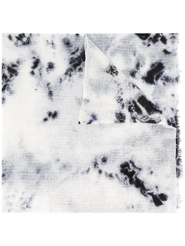 Suzusan Spotted Print Scarf, Adult Unisex, White, Cashmere