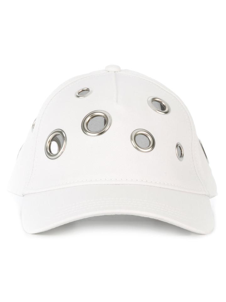 Diesel - Circular Rivet Baseball Cap - Unisex - Cotton - One Size, White, Cotton