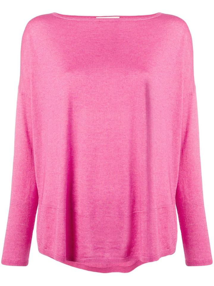 Snobby Sheep Long-sleeve Flared Sweater - Pink