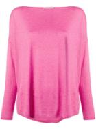 Snobby Sheep Long-sleeve Flared Sweater - Pink