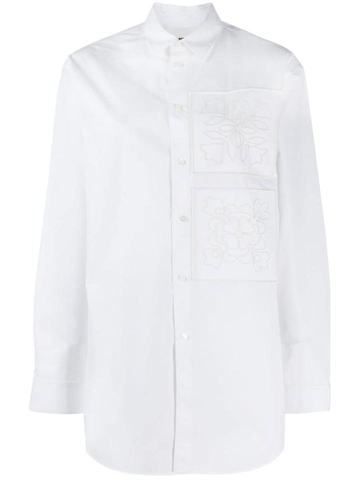 Jil Sander Embroidered Oversized Shirt - White