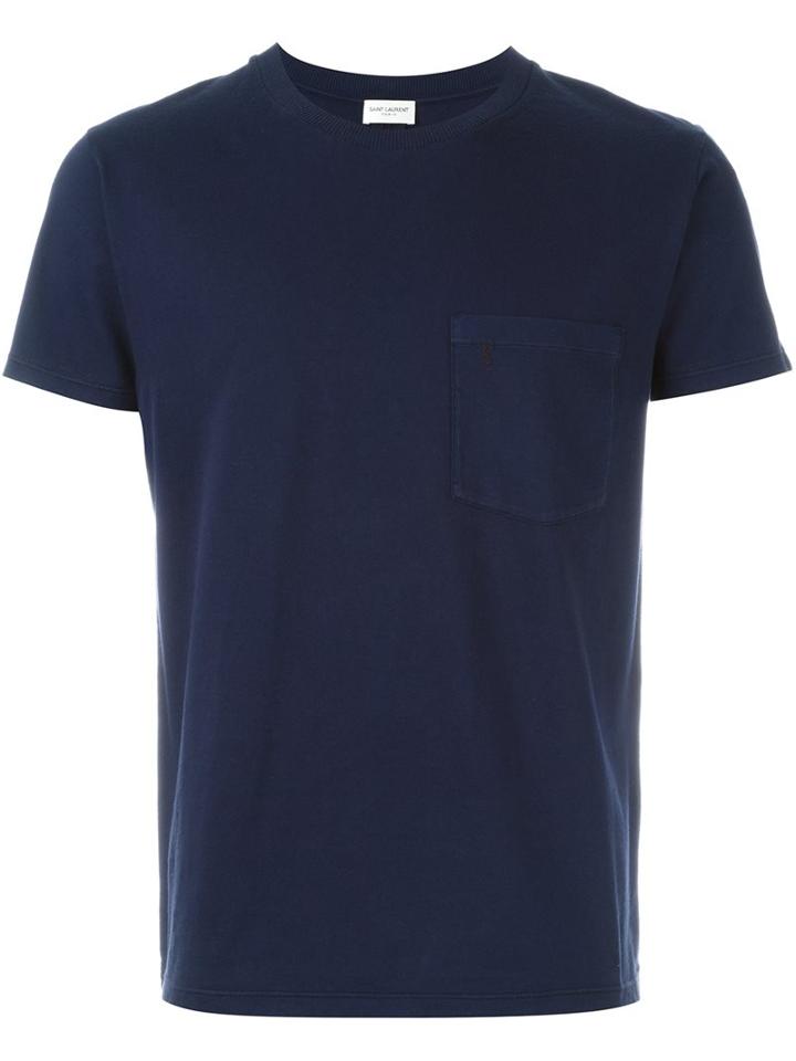 Saint Laurent Classic T-shirt, Men's, Size: Large, Blue, Cotton