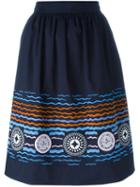 Peter Pilotto 'iris' Skirt, Women's, Size: 10, Blue, Cotton/polyamide/spandex/elastane