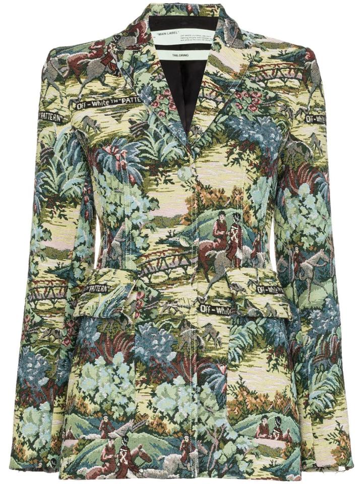 Off-white Tapestry Blazer - Green
