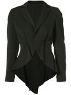 Yohji Yamamoto - Short Tuck Blazer - Women - Wool - 3, Black, Wool