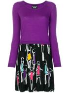 Boutique Moschino Contrast Panel Dress - Pink & Purple