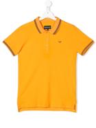 Emporio Armani Kids Teen Striped Trim Polo Shirt - Yellow & Orange