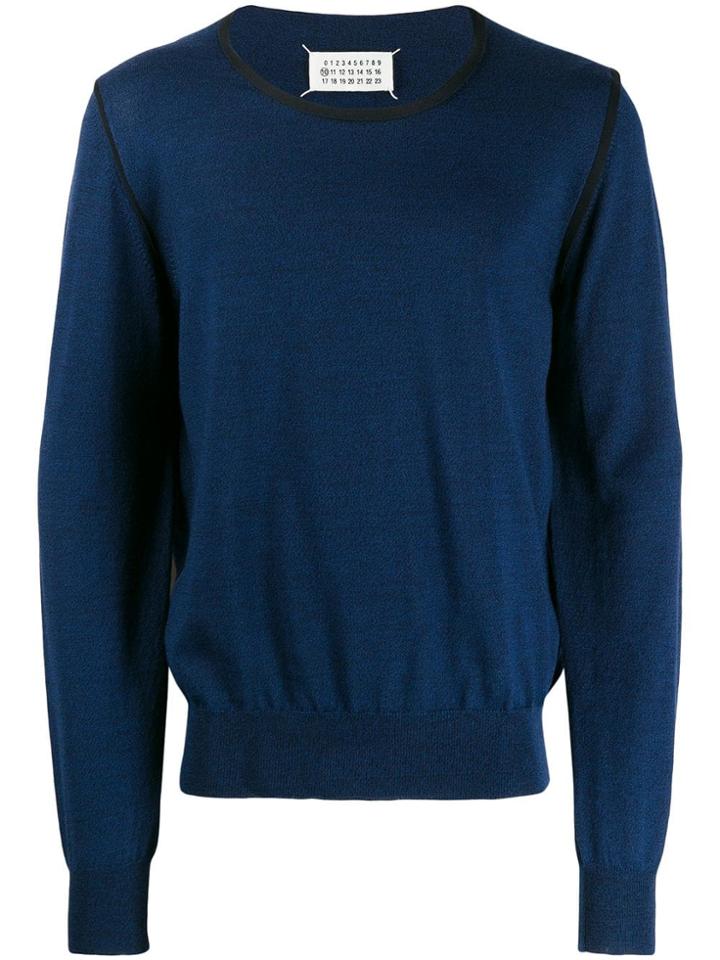 Maison Margiela Trimmed Pullover - Blue