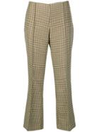 Erika Cavallini Houndstooth Pattern Cropped Trousers - Nude & Neutrals
