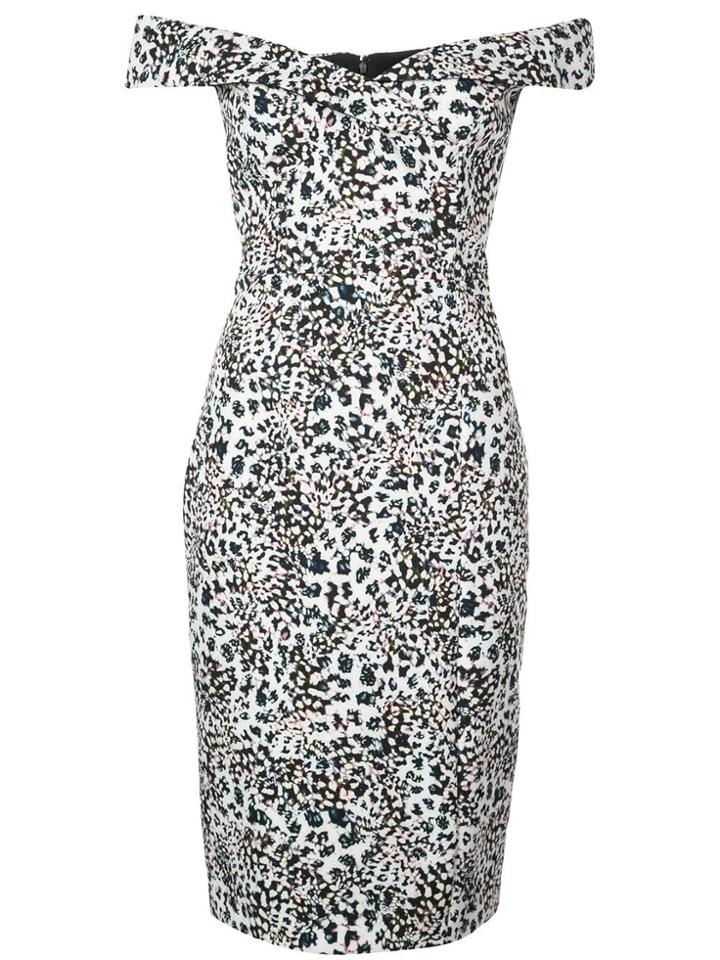 Black Halo Printed Off-the-shoulder Dress