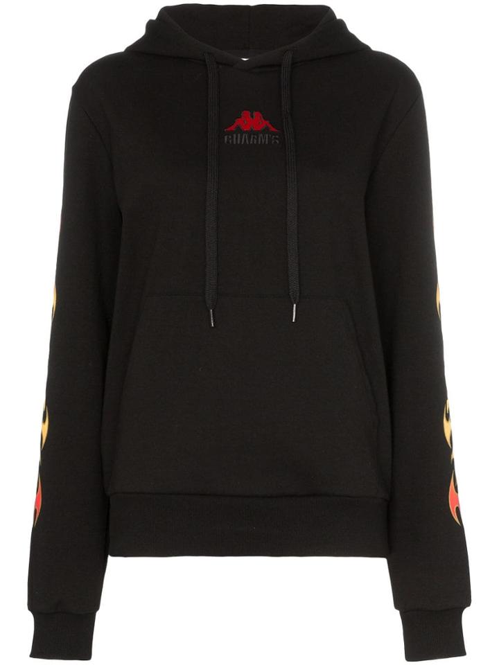 Charm's Flame Print Hoodie - Black