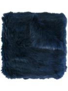 Yves Salomon Pocket Scarf, Women's, Blue, Rabbit Fur
