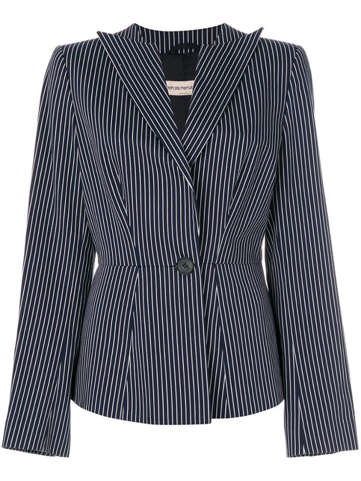 Giorgio Armani Vintage Striped Blazer - Blue