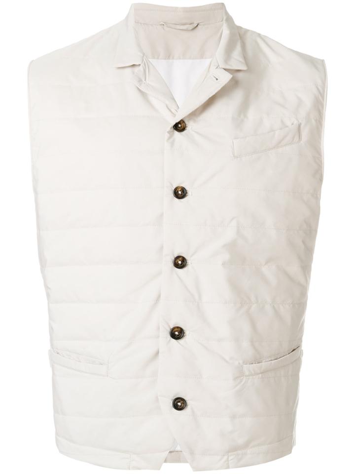 Eleventy Quilted Gilet - Nude & Neutrals