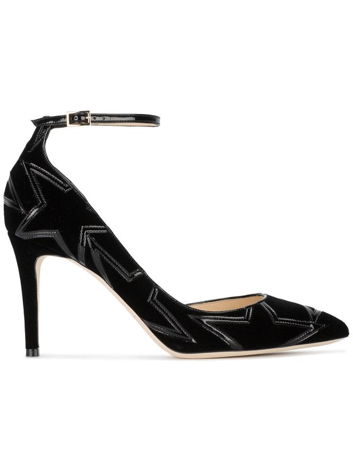 Jimmy Choo Black Velvet Star Lucy 85 Pumps