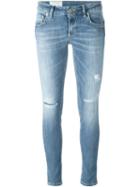 Dondup Distressed Skinny Jeans, Women's, Size: 26, Blue, Cotton/spandex/elastane/polyester