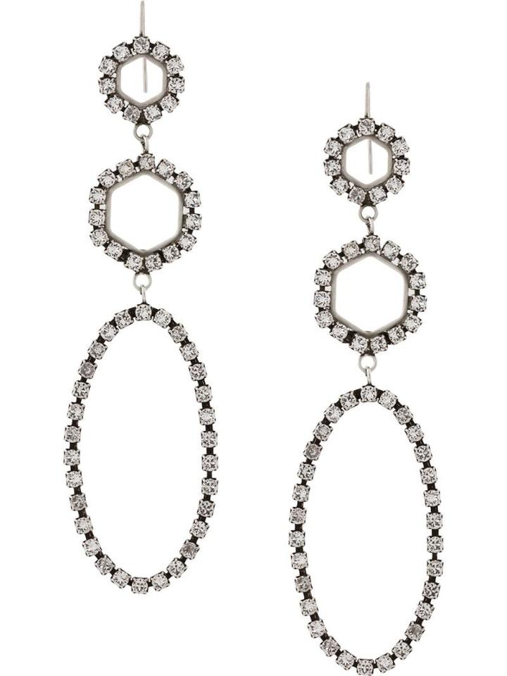 Isabel Marant Embellished Geometric Drop Earrings - Silver