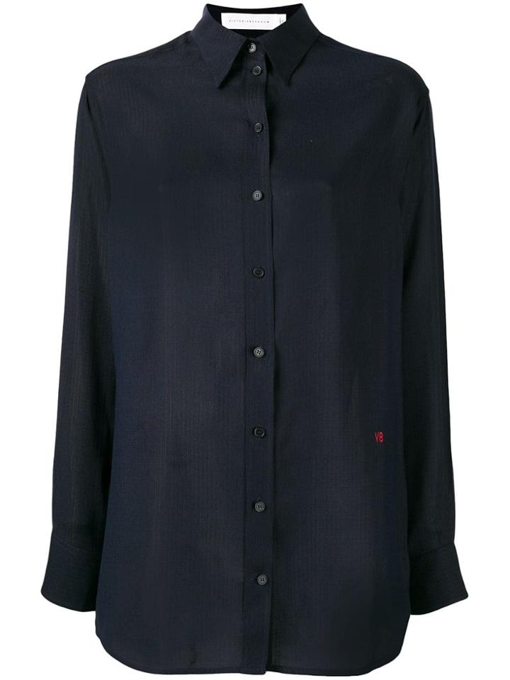 Victoria Beckham Embroidered Logo Shirt - Blue