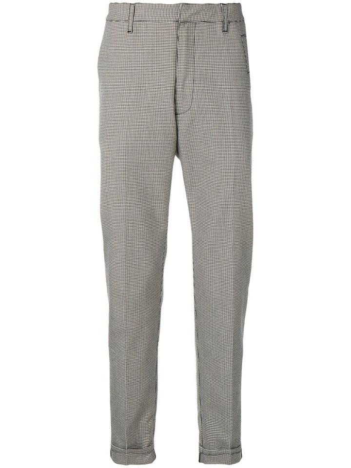 Bottega Veneta Houndstooth Patterned Trousers - Black