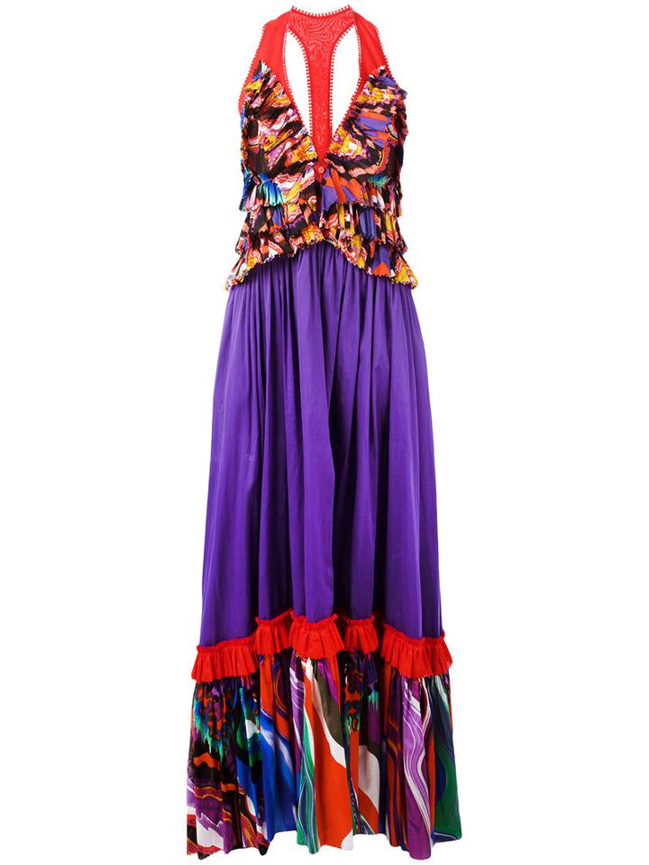Roberto Cavalli Multi Print Dress, Size: 42, Pink/purple, Silk/cotton