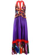 Roberto Cavalli Multi Print Dress, Size: 42, Pink/purple, Silk/cotton